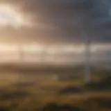 A wind farm harnessing natural energy