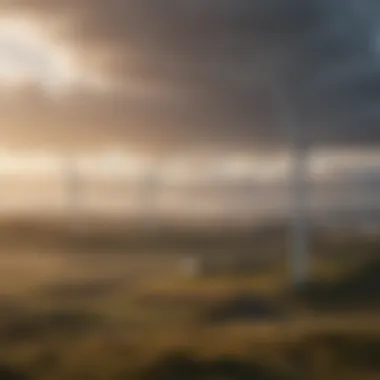 A wind farm harnessing natural energy