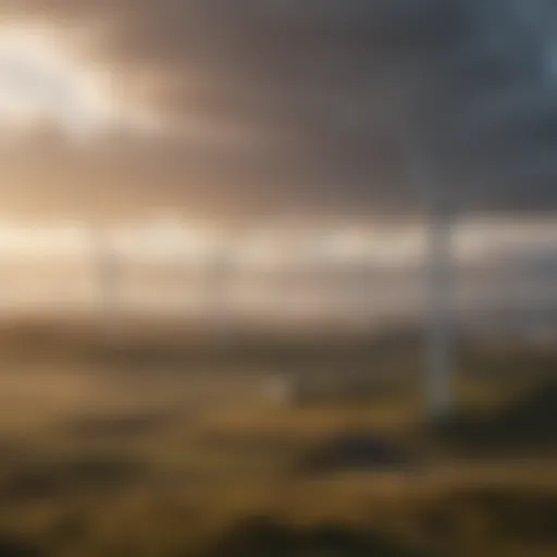 A wind farm harnessing natural energy
