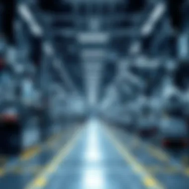 The Future of Manufacturing: Robotic Integration A dynamic view of a state-of-the-art manufacturing facility utilizing robotic systems.