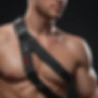 Visual representation of a specialized sling designed for shoulder support.