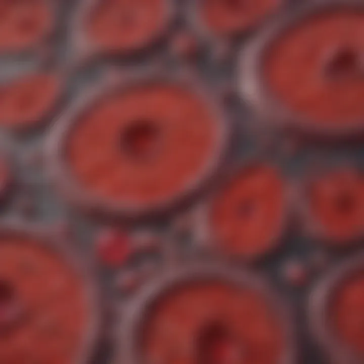 Microscopic view of cells stained with Sytox Red