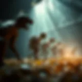 Depiction of evolutionary changes over time