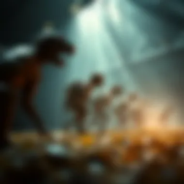 Depiction of evolutionary changes over time