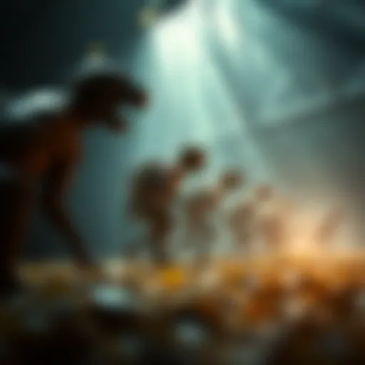 Depiction of evolutionary changes over time