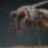 Close-up of a giant mosquito showcasing its size and intricate anatomy.