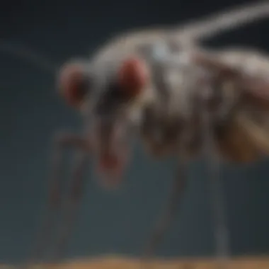 Close-up of a giant mosquito showcasing its size and intricate anatomy.