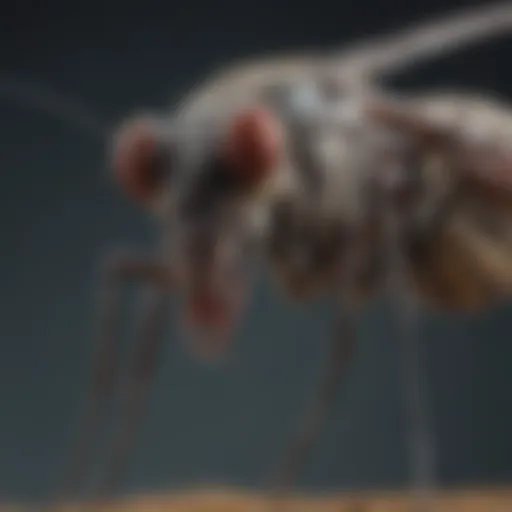 Close-up of a giant mosquito showcasing its size and intricate anatomy.