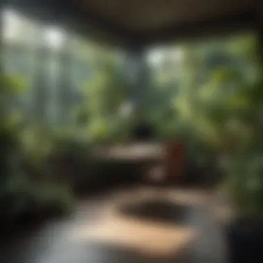 Positive Environment An inspiring workspace surrounded by greenery, promoting a positive environment