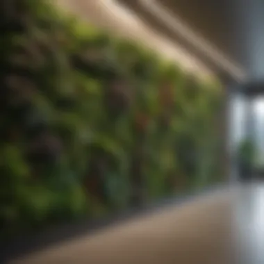 An innovative design of a living wall featuring integrated technology for maintenance.