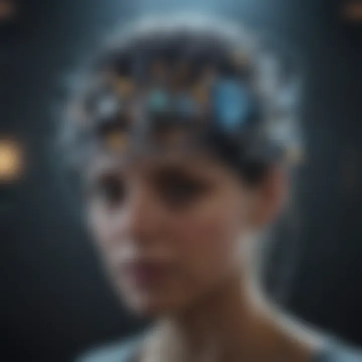Conceptual artwork illustrating neurofeedback systems