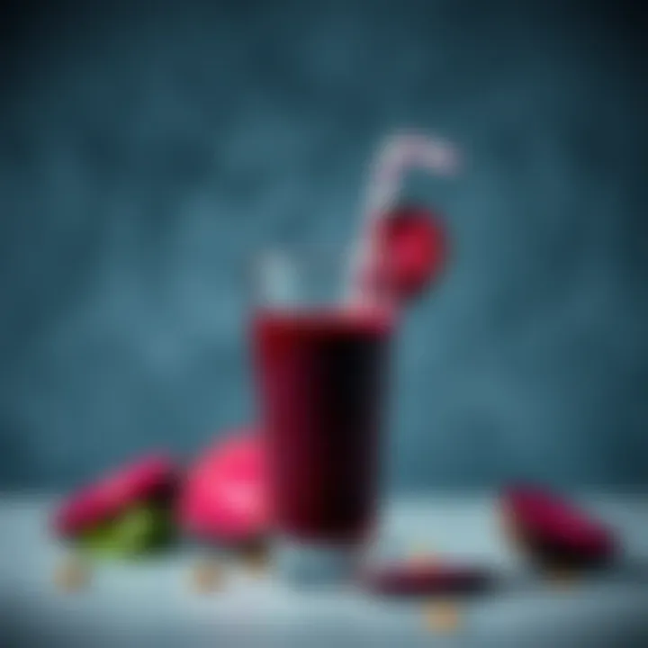 Beet Juice and Its Impact on Athletic Performance A conceptual image of beet juice promoting athletic performance and health
