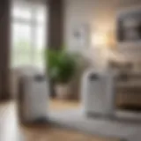 Indoor dehumidifier in modern living room