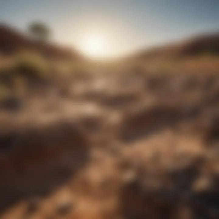 Imagery depicting the impact of soil erosion on the environment