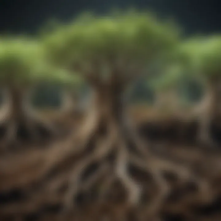 Types of mycorrhizae with plant roots