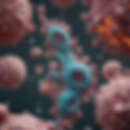 Microscopic view of adenocarcinoma cells