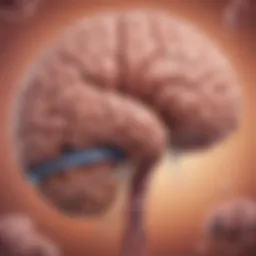 Illustration of the brain regions affected by anterior ischemia