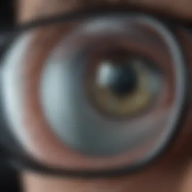 Reflection of Clarity: Anti-Fog Lens Close-Up Close-up of anti-fog coated lens reflecting light