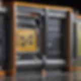 Cross-section of a bulk lithium-ion battery showcasing its internal components