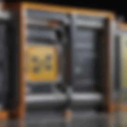 Cross-section of a bulk lithium-ion battery showcasing its internal components