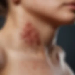 Illustration depicting various skin rashes associated with liver disease.