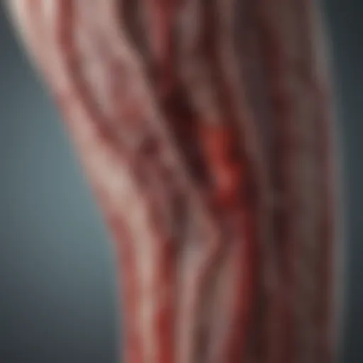 Diagram illustrating blood flow in lower extremities