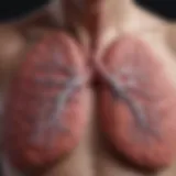 A close-up view of healthy lungs contrasted with those affected by COPD
