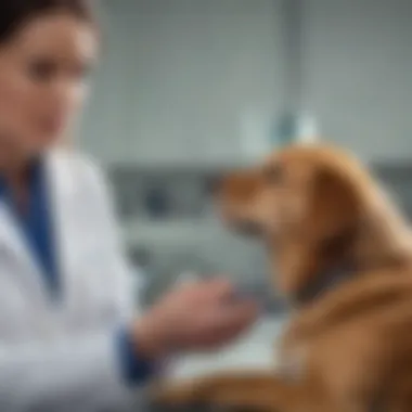 Veterinarian examining a dog for heart conditions