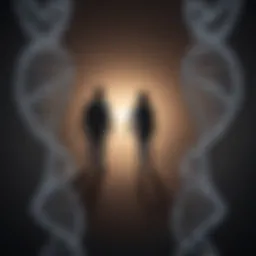 Illustration of DNA strands symbolizing familial connections