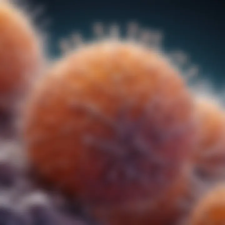 Microscopic view of epithelial cell structure