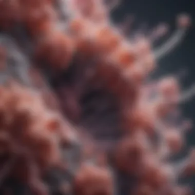 Microscopic View of Small Cell Lung Cancer Illustration of small cell lung cancer cells under a microscope
