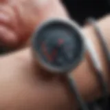 Illustration of diastolic blood pressure measurement