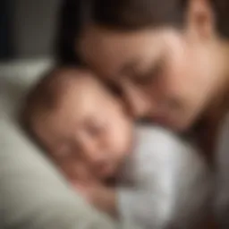 A serene moment illustrating the bond between a mother and her newborn, reflecting both joy and emotional complexity.