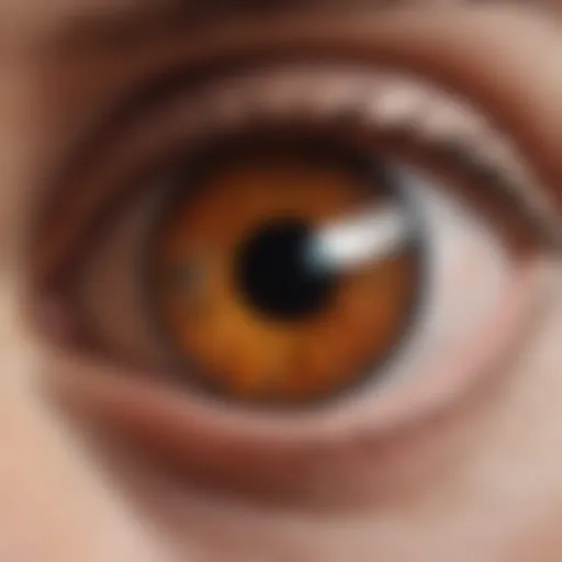 Detailed illustration of the eye showing the effects of diabetic retinopathy
