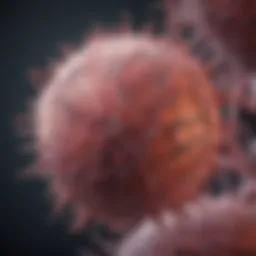 Illustration of secondary breast cancer cell structure