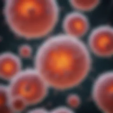 Microscopic view of stem cells stimulated by activators