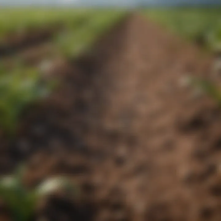 A field of crops thriving in healthy soil, showcasing agricultural productivity