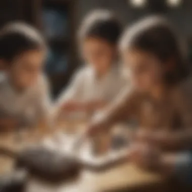 Collaboration and Social Interaction in Montessori Group of children collaborating on a project