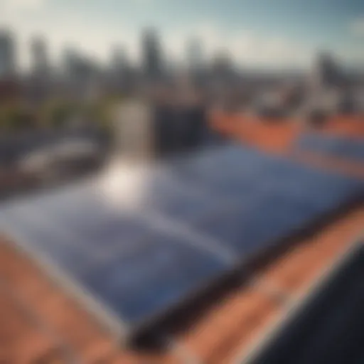 Solar panel installation on a rooftop