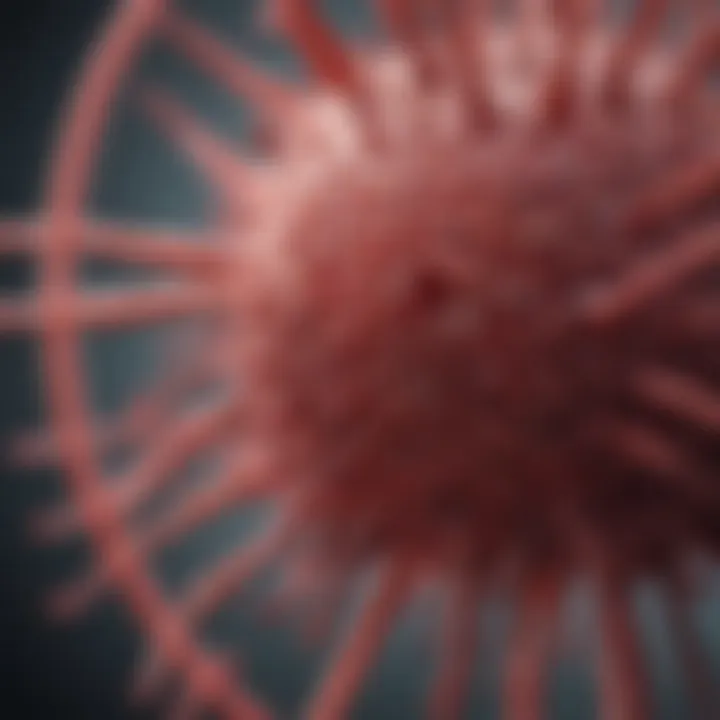 Illustration of HIV virus structure, showcasing its characteristics and transmission mechanisms.