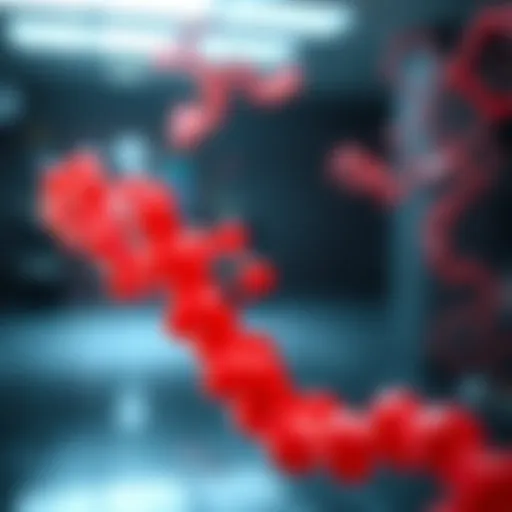 Illustration of the transcription process in polypeptide synthesis