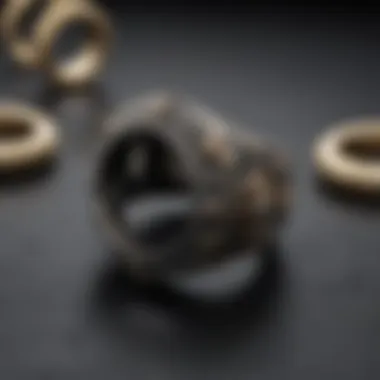 Craftsmanship in Mourning Rings A display of various mourning rings showcasing craftsmanship