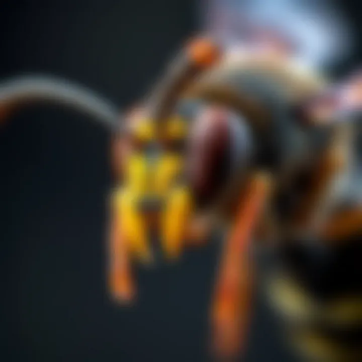 Defensive Mechanisms of Wasps Illustration of the defensive behavior of wasps