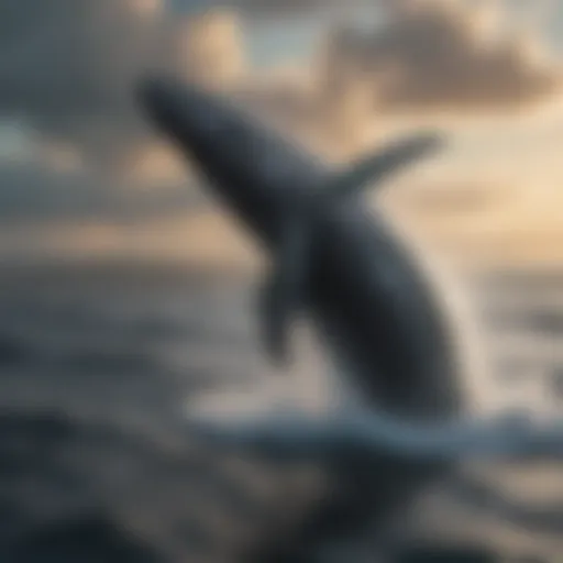 A majestic whale breaching the ocean surface